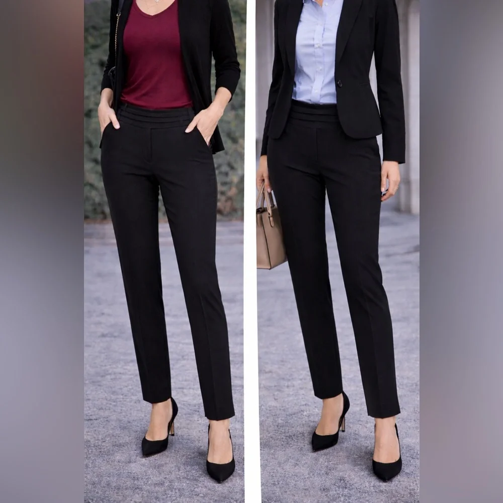 Calvin Klein Women's Classic Black Straight Leg Pants - Picture 10 of 11